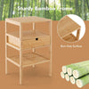 Bamboo Nightstand Bedside Table Modern Side Table Storage Cabinet w/Drawer