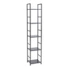 5 Tier Bookcase Bookshelf Industrial Retro Wooden Storage Shelf Metal Frame