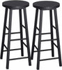 2 x Bar Stools Retro Breakfast Kitchen Bar High Chairs MDF Seat Metal Legs