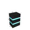 High Gloss 3 Drawers RGB LED Light Bedside Table Nightstand Cabinet Nightstand