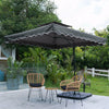 Garden Parasol Banana Cantilever Umbrella Crank Sun Shade Patio Outdoor W/ Base