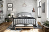 BUSHWICK KING SIZE BED FRAME BEDSTEAD IN GREY METAL BY DOREL
