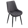 2x Dining Chairs Set Grey Velvet Upholstered Back Dining Room Reception Chair