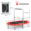 Double Foldable Jumping Fitness Kids Trampoline Rebounder w/ Adjustable Handrail