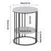 Slim Marble Sofa Side Table Bedside Table Black Frame Anti-drop Fence Shelf Tray