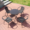 Garden Bistro Furniture Set Patio Folding Gloss Table 4 Chairs In/Outdoor Rattan