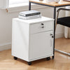 Rolling Wood Office Storage Cabinet Drawers Wheels File Cabinet Lockable Rolling