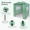 Zippered Roll-up Doors Walk-in Gardening Greenhouse w/ Observation Windows