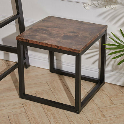 Industrial Rustic Wood Sofa Side Table Coffee Table Bedroom Night Stand 40x40cm