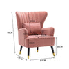 Smoky Pink Velvet Armchair Wing Back Velvet Tufted Cocktail Chair With Cushion