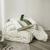 Chunky Chenille Knitted Blanket Sofa Bed Chair Throw Pillow Soft Hand-woven Pads