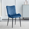 Pair Velvet Dining Chair High Back Chair Set with Metal Legs Modern Kitchen