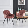 2/4X Dining Chairs Velvet Padded Seat Metal Legs Kitchen Chair Home Office Set