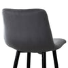 2X Grey Velvet Bar Stools Kitchen Pub Chairs Breakfast Stools 65 cm seat High