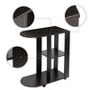 NICEME C-Shaped End Table for Living Room 30cm Narrow Side Table on Casters