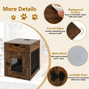 Industrial Dog Crate Decorative Dog Kennel End Table Indoor Dog House w/ Drawer