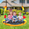 Kids Saucer Tree Swing 100cm Round Cartoon Nest Swing Seat W/ Adjustable Rope