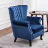 Velvet Fabric Armchair Lounge Tub Chair Queen Anne Fireside Sofa Oyster Wingback