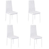 4 Pcs Dining Chairs Set PU Leather Metal Legs PADDED SEAT Home Room Restaurants
