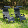Set of 2 Sun loungers With Canopy Garden Outdoor Reclining Chairs Patio Chair