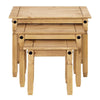 Corona Pine Nest of Tables Set of 3 Occasional Coffee Side Table Waxed Mexican