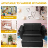2 PCS Kids Sofa Set 2 Seat Children Couch Upholstered Armchair Lounge W/ Ottoman