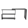 360 Rotatable Computer Desk W/ Book Shelves Adjustable Corner Laptop Table Black