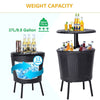 Outdoor Patio Furniture Rattan Ice Bucket Adjustable Bar Party Cooler Side Table
