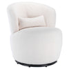 Swivel Tub Chair Teddy Fabric Accent Armchair Barrel Chairs Reading Chair QW