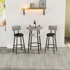 Industrial Bar Table Set, 3 Piece Kitchen Breakfast Bar Table Dining Room Set NS