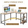 L-Shaped Corner Computer Desk Industrial PC Table Large Workstation with Storage