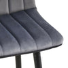 Set of 2 Velvet Kitchen Bar Stools Modern Grey Padded Seat Metal Legs Breakfast