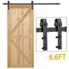 Sliding Barn Wood Door Hardware Set Steel Slide Closet Rail Track Set Kit, 6.6ft