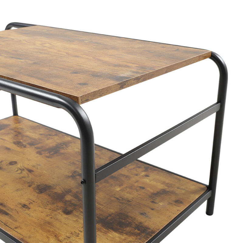 Industrial wire and wood deals basket side table