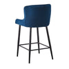 Pair of Barstools Velvet Bar Chair Blue Black Grey Padded Chair Kitchen Modern