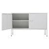 Metal Storage Sideboard Cabinet TV Unit 2Doors Tall Cupboard Console Table Shelf