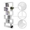 Bookcase Bookshelf Tall Wooden 6 Tier Display Shelf for Living Room Office White