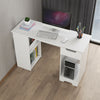 Computer Desk Office WhiteTable Workstation Study PC Furniture Drawer Bookcase H