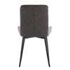 Set of 2 Faux Leather Dining Chairs home & restaurants Grey Metal Legs Modern