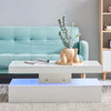LED Coffee Table Wooden 2 Drawer Storage High Gloss Modern Living Room Furniture