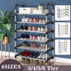 3/4/5/6Tier Shoe Rack Pairs Shoes Trainers Storage Unit Poratble Organiser Shelf