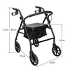 New Folding Rollator Disablity Aid Mobility Walker 4 Wheels with Seat Black