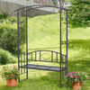 Iron Garden Arbour Pergola with Bench 2-Seater Plant Climbing Archway Loveseat