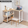 360° Rotating Computer Desk L-shaped Laptop Table Movable Study Desk Workstation