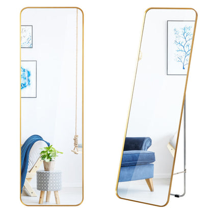 Large Full Length Mirror Gold Steel Frame Dressing Floor Mirror Standing/Hangi