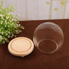 Small/Large Round Glass Ornament Display Dome Cloche Bell Jar with Wooden Base