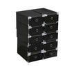 10x Plastic Shoe Storage Boxes Drawer Stackable Foldable Organiser Clear / Black