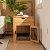 Industrial Dog Crate Decorative Dog Kennel End Table Indoor Dog House w/ Drawer