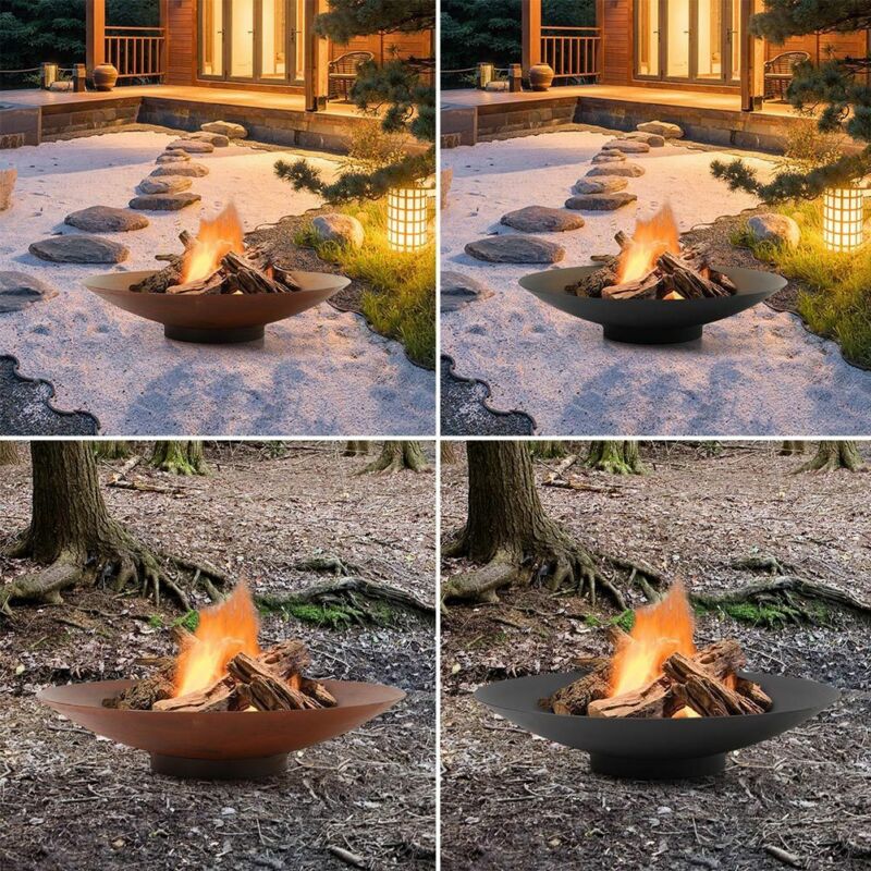 60-120cm Fire Pit Corten Steel Log Burner Bowl Bonfire Outdoor Heater ...