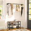 Clothes Rail Set of 2 Wall Mounted Clothes Rack Black Industrial Design